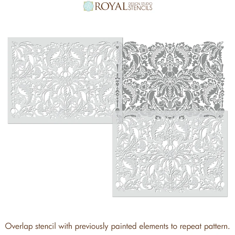 Upscaled Isadora Damask Wall Stencil - Image 5