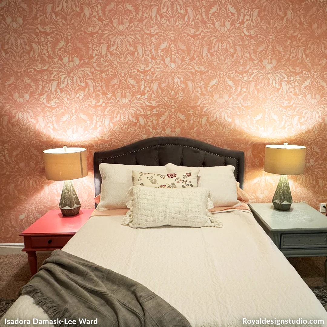Upscaled Isadora Damask Wall Stencil - Image 7