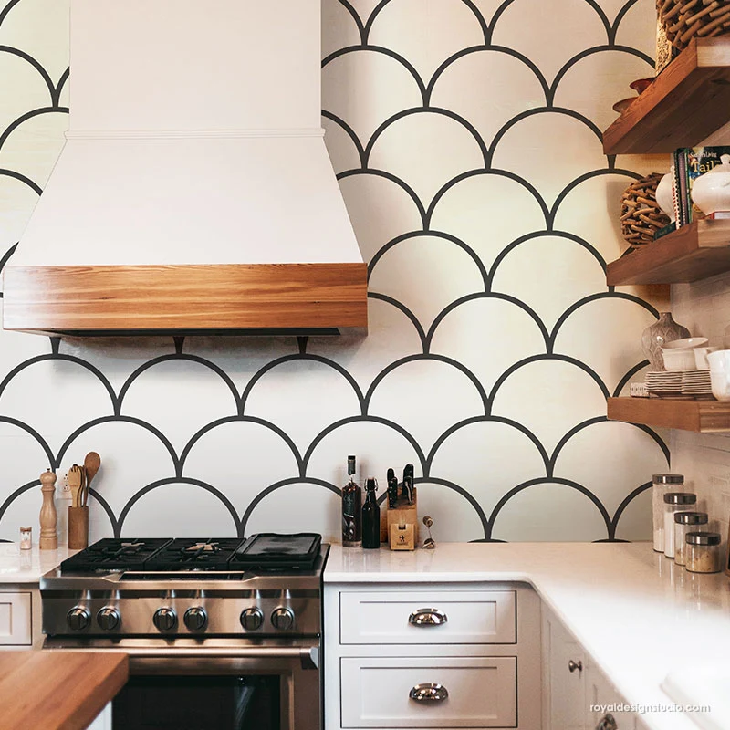 Upscaled Moroccan Scallops Stencil - Image 3