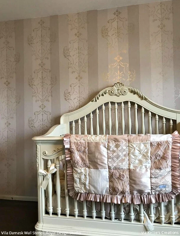 Villa Alison Woolley Damask Wall Stencil - Image 6