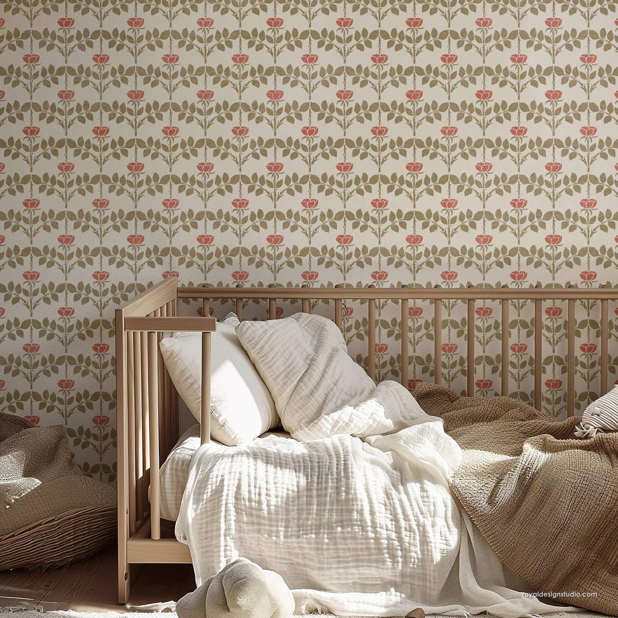 Voysey Briar Rose Art Nouveau Stencil - Image 3