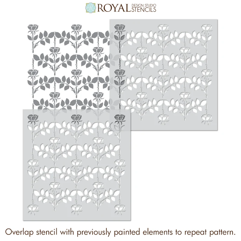 Voysey Briar Rose Art Nouveau Stencil - Image 9