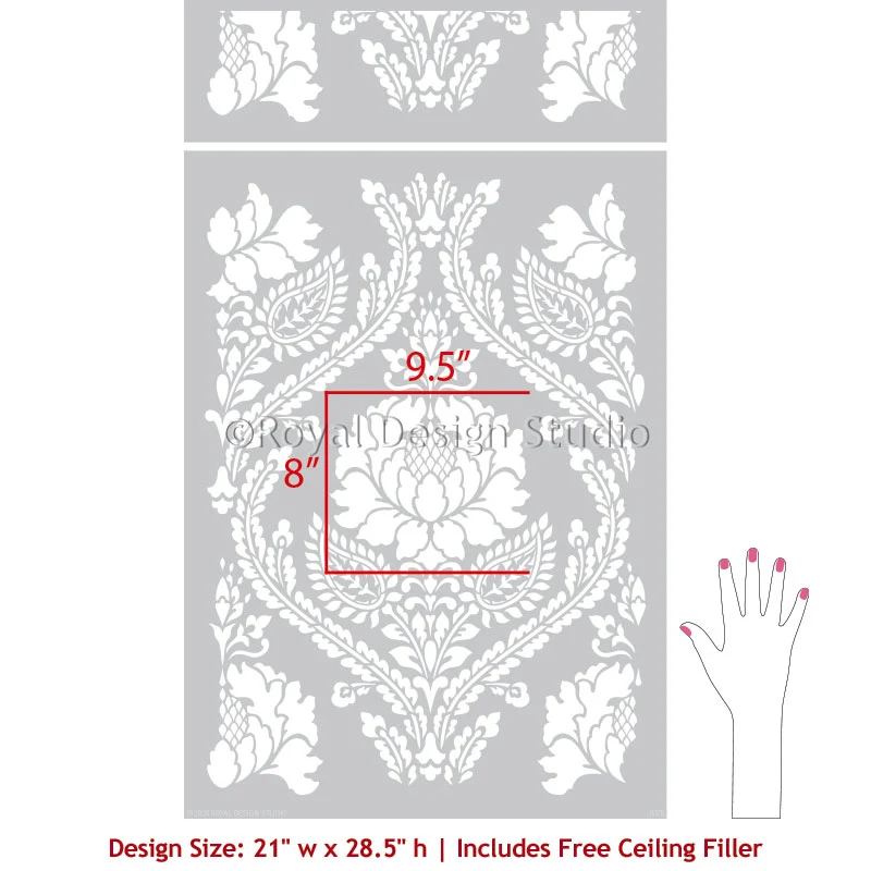 Windsor Damask Wall Stencil - Image 7